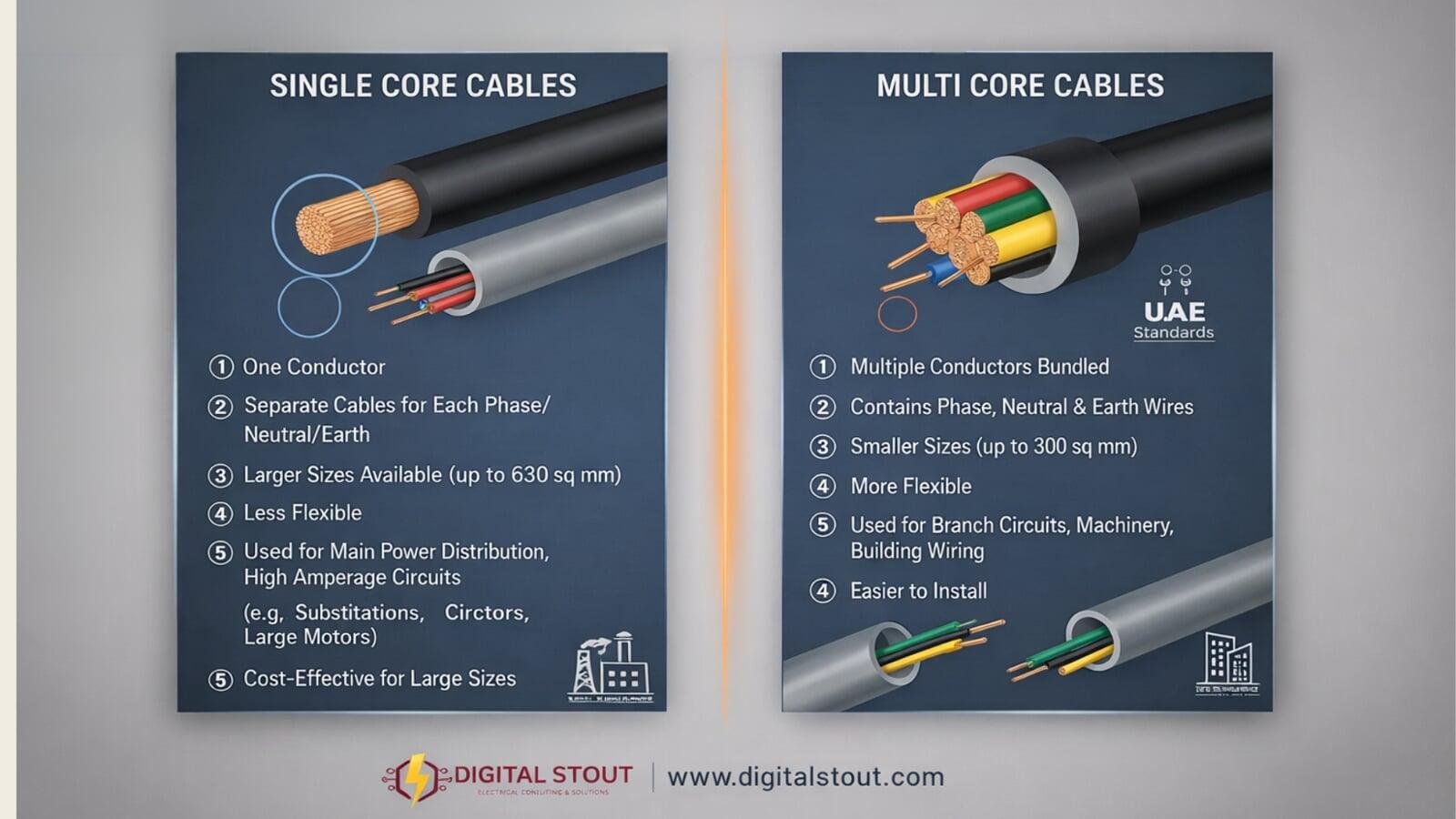 Understanding Single Core vs Multi Core Cables in UAE Electrical Installations